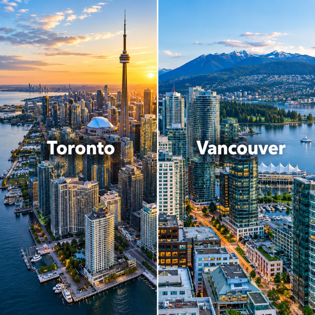 Toronto and Vancouver