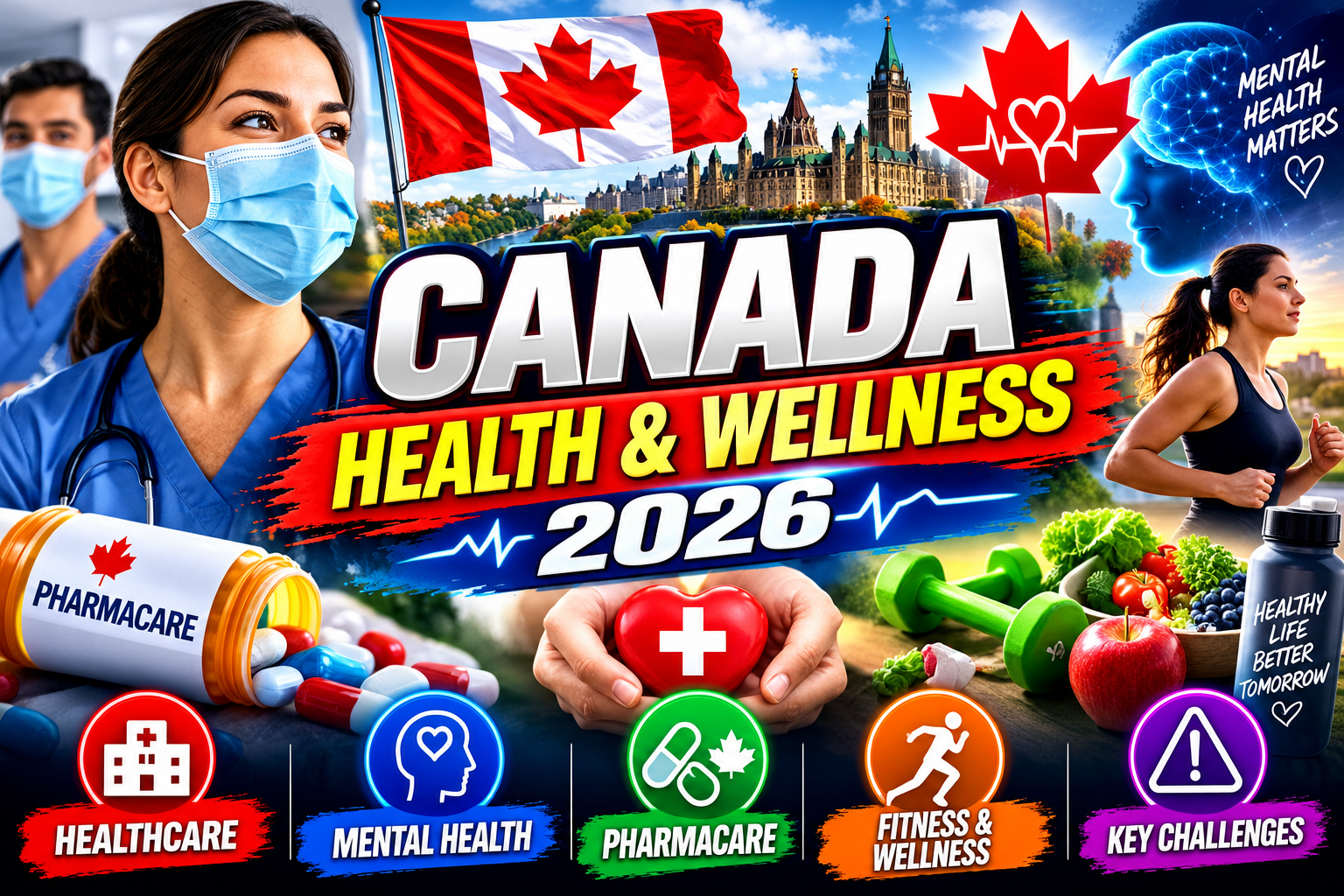 Canada Health & Wellness 2026: Healthcare, Mental Health, Pharmacare, Fitness & Key Challenges