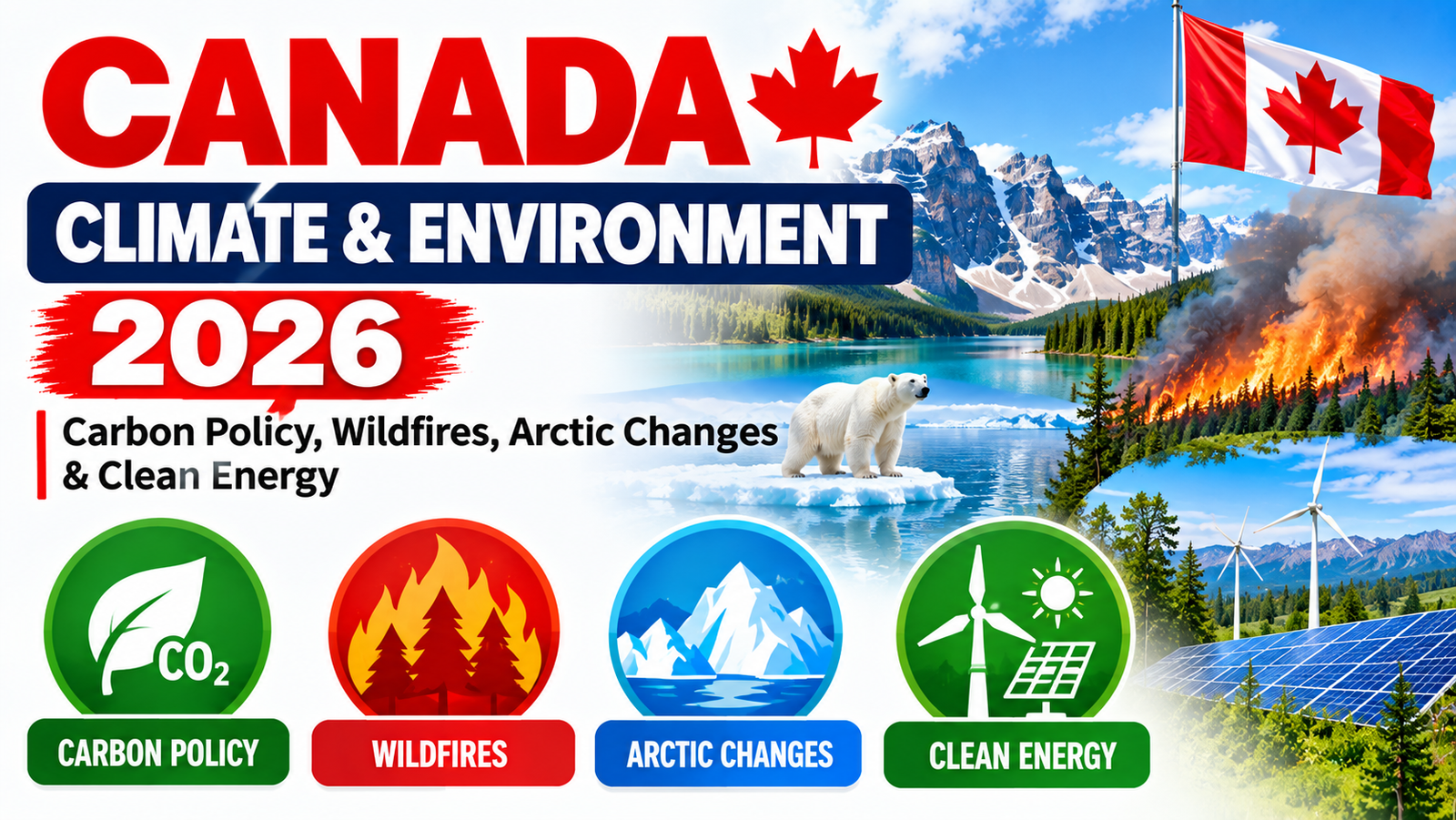 Canada Climate & Environment 2026: Carbon Policy, Wildfires, Arctic Changes & Clean Energy
